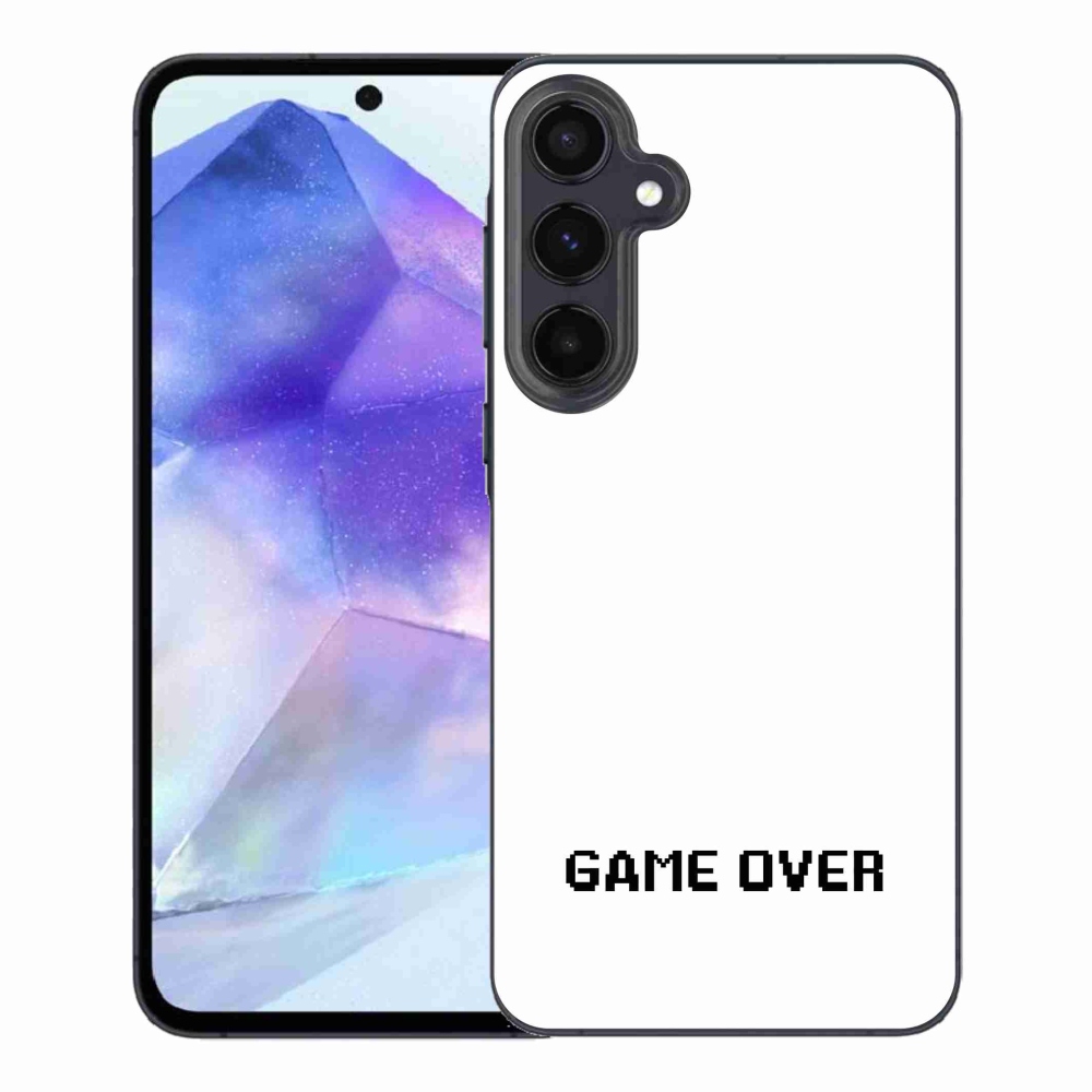 Gelový kryt mmCase na Samsung Galaxy A55 5G - game over bílé pozadí