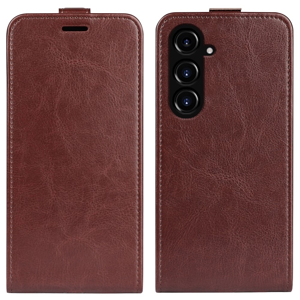 Vertical knížkové pouzdro na Samsung Galaxy S23 FE - hnědé