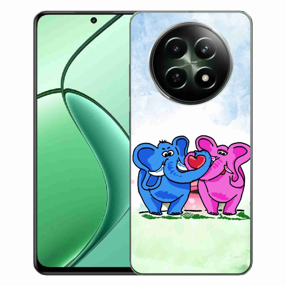 Gelový kryt mmCase na Realme 12 5G/12x 5G - zamilovaní sloni