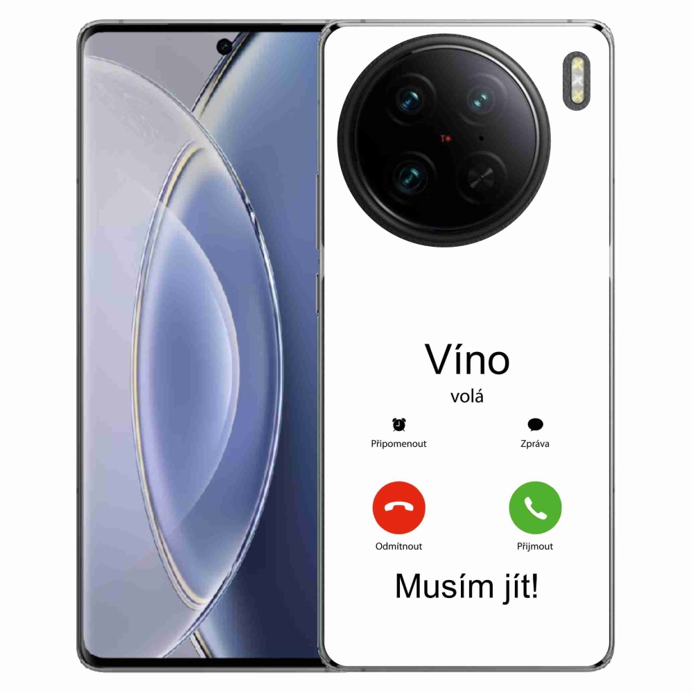 Gelový kryt mmCase na Vivo X90 Pro - víno volá bílé pozadí