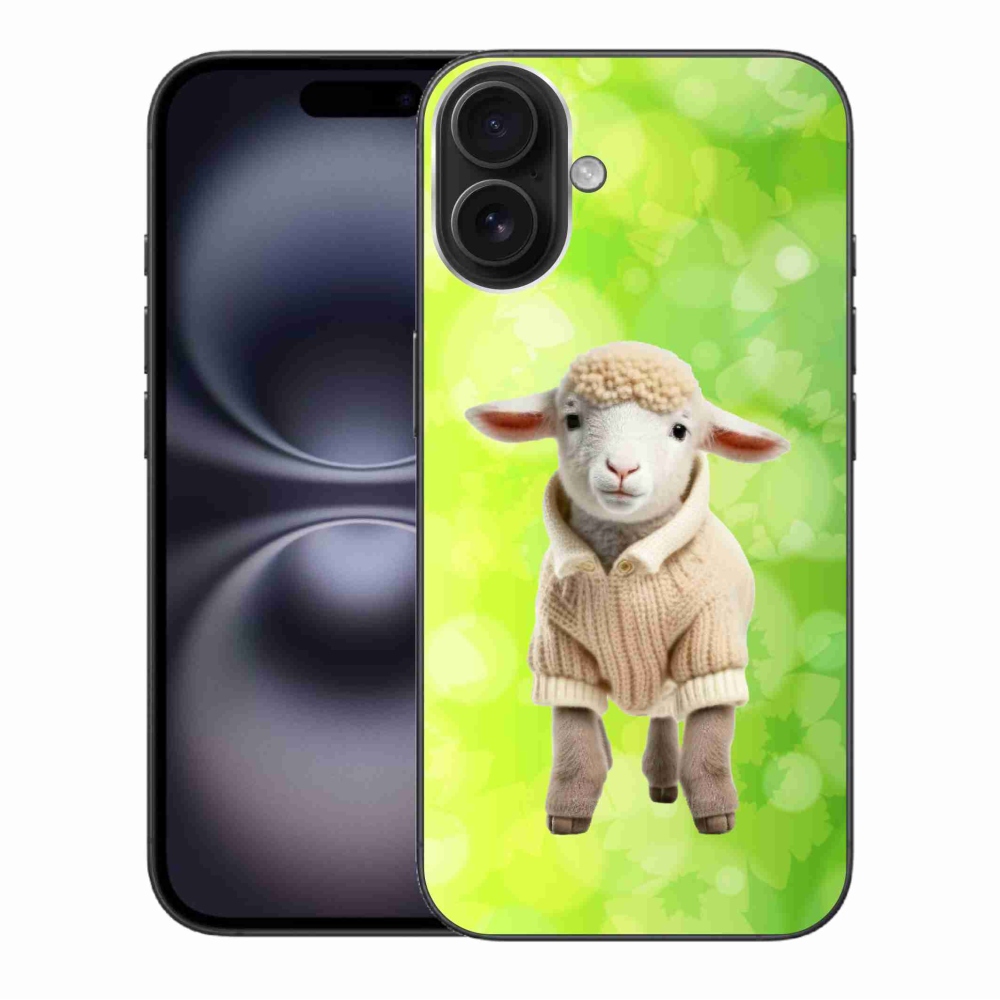 Gelový kryt mmCase na iPhone 16 Plus - jehně ve svetru
