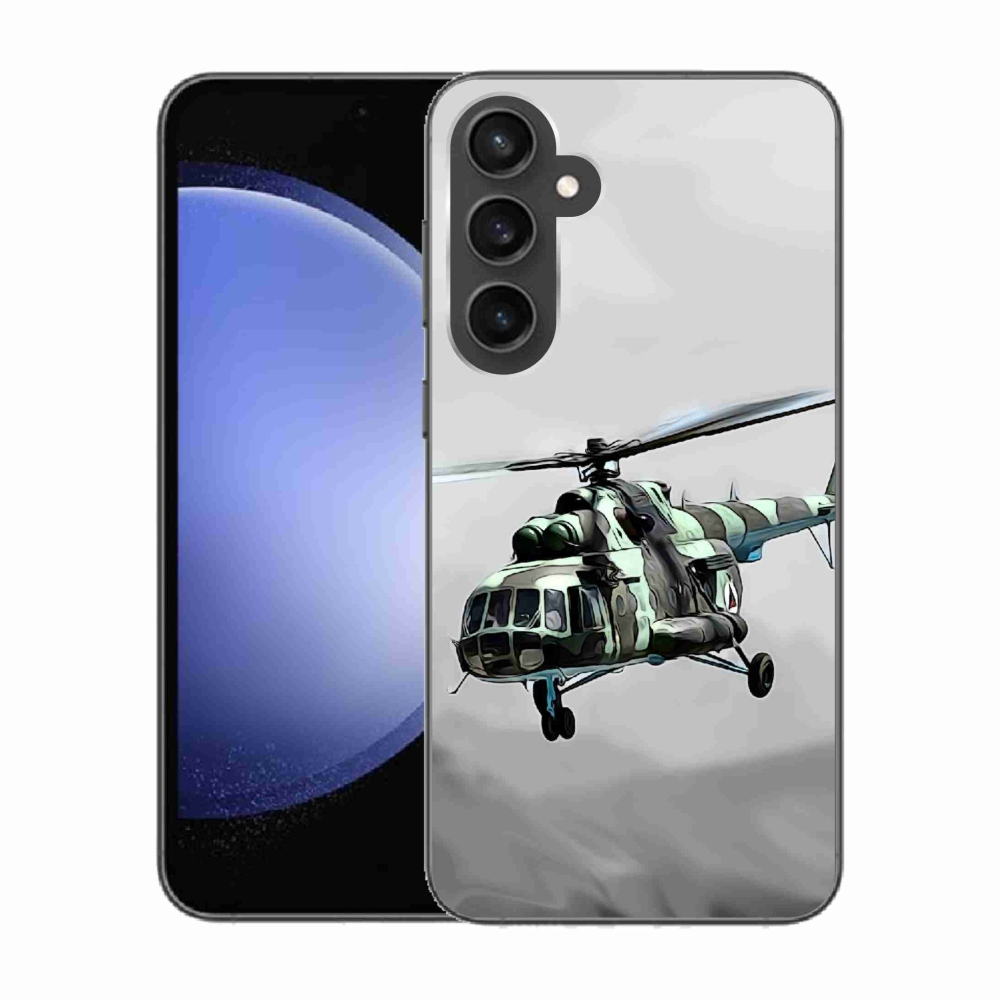 Gelový kryt mmCase na Samsung Galaxy S23 FE - vojenský vrtulník
