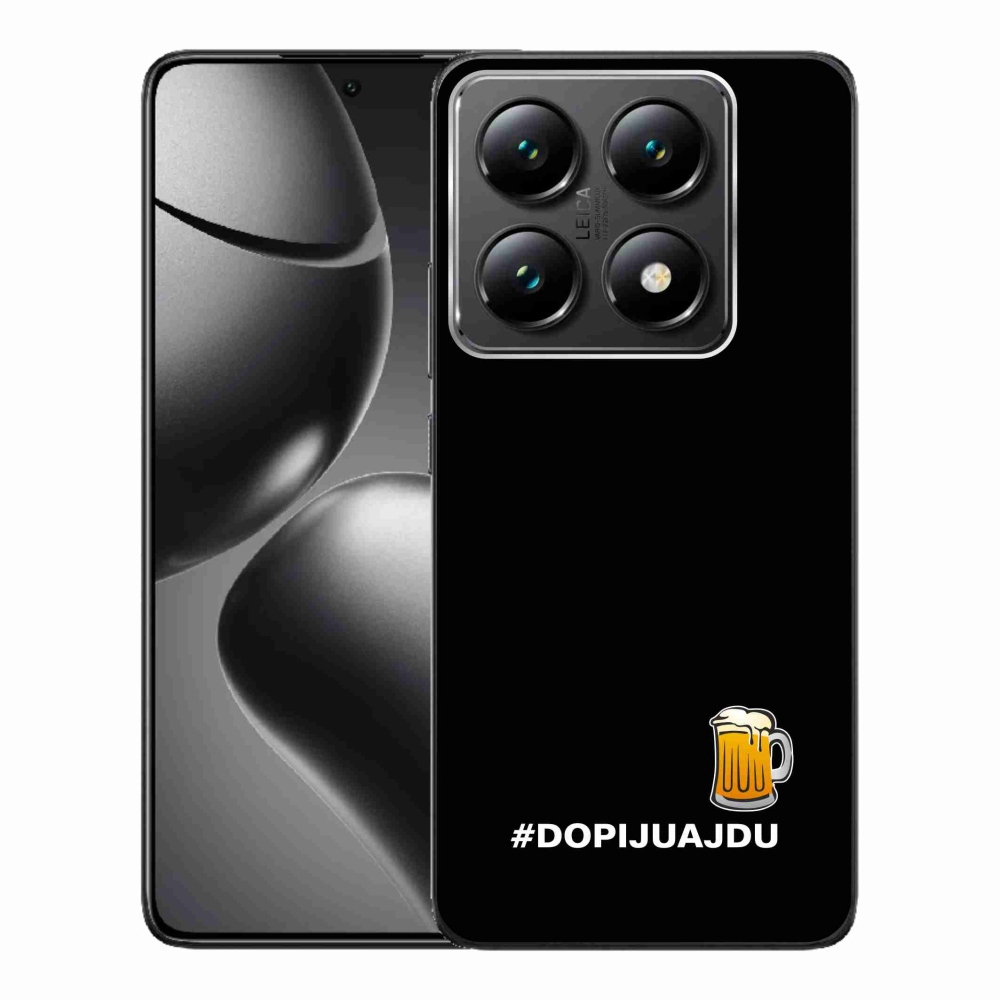 Gelový kryt mmCase na Xiaomi 14T Pro - pivní motiv 1 černé pozadí