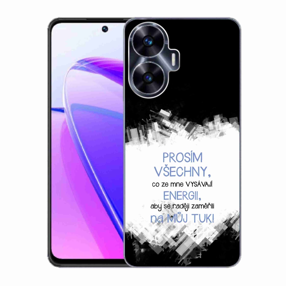 Gelový kryt mmCase na Realme C55 - vtipný text 1 modrý