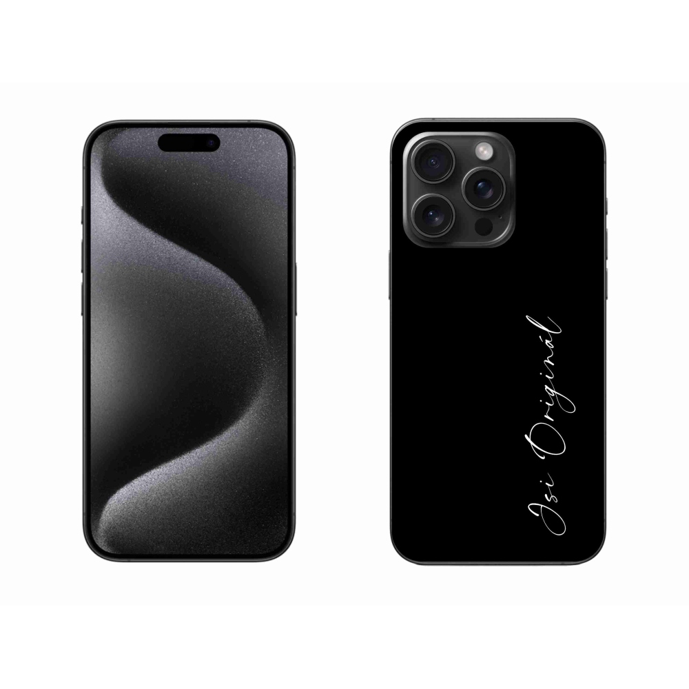 Gelový kryt mmCase na iPhone 15 Pro Max - jsi originál černé pozadí