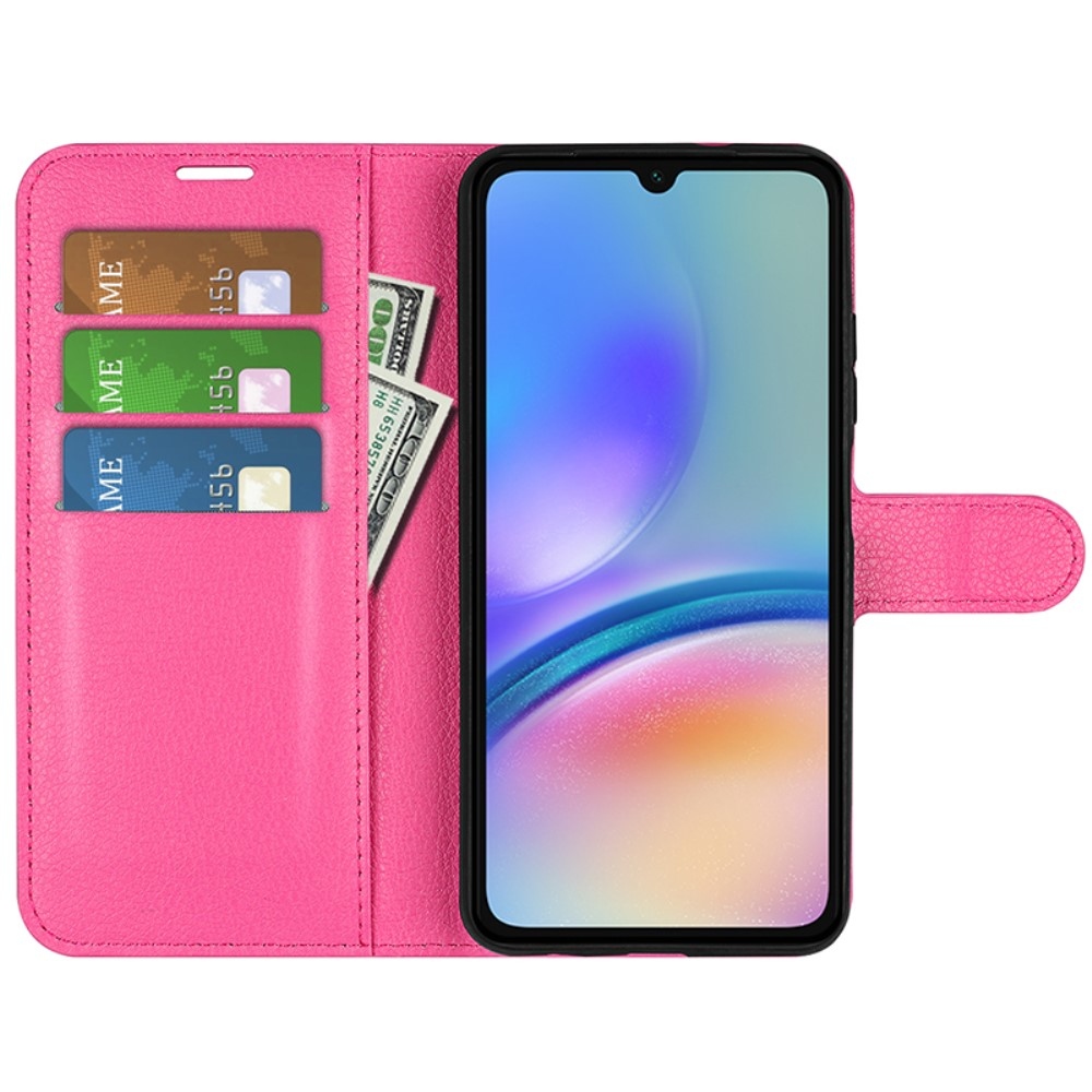 Litchi knížkové pouzdro na Samsung Galaxy A05s - rose
