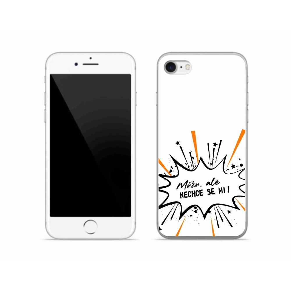 Gelový kryt mmCase na iPhone SE (2020) - vtipný text 11 bílé pozadí