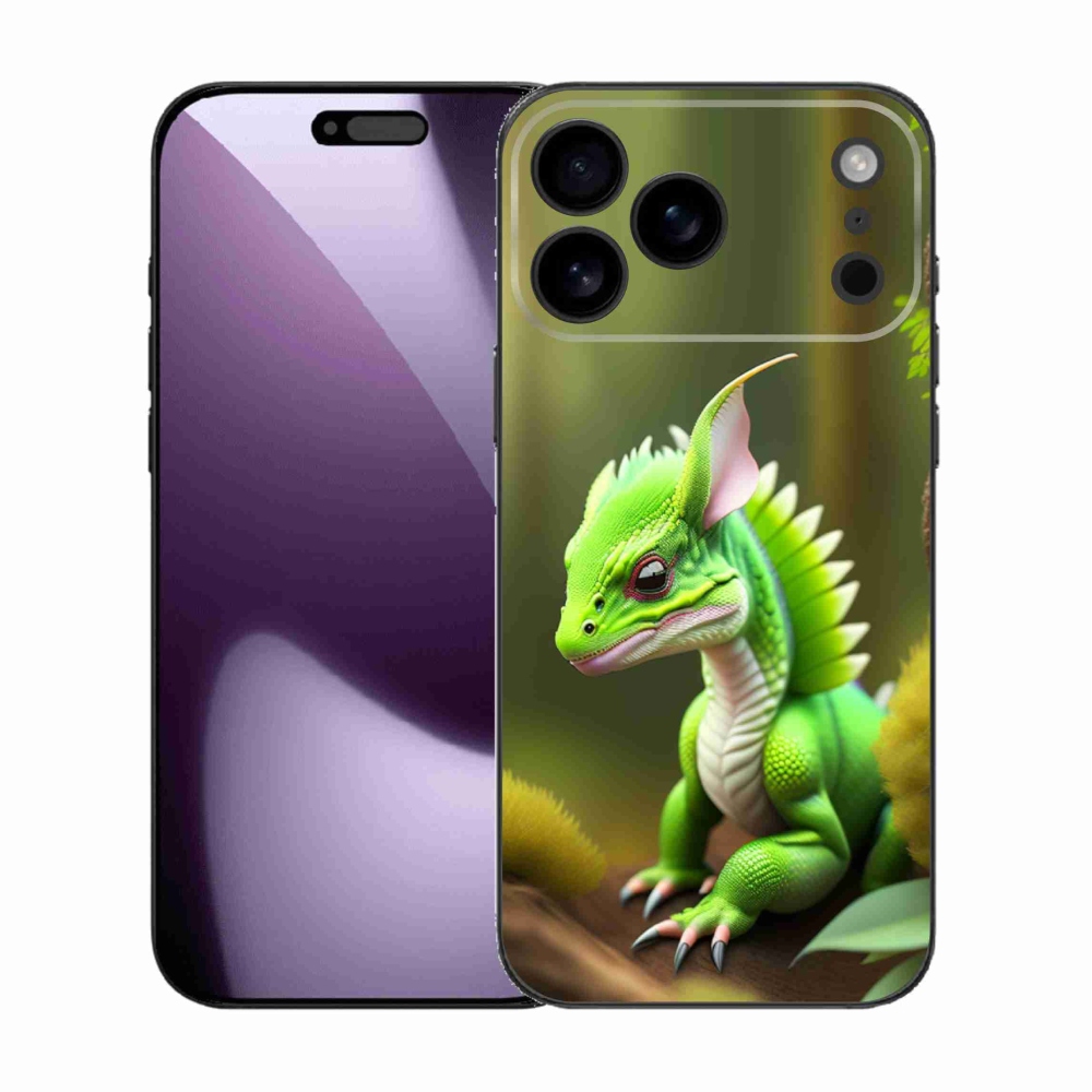 Gelový kryt mmCase na iPhone 17 Pro Max - zelený dráček