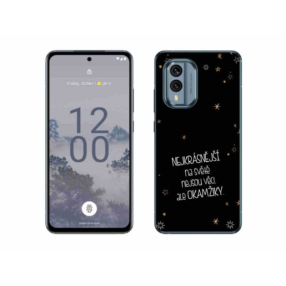 Gelový kryt mmCase na Nokia X30 5G - citát 4 černé pozadí