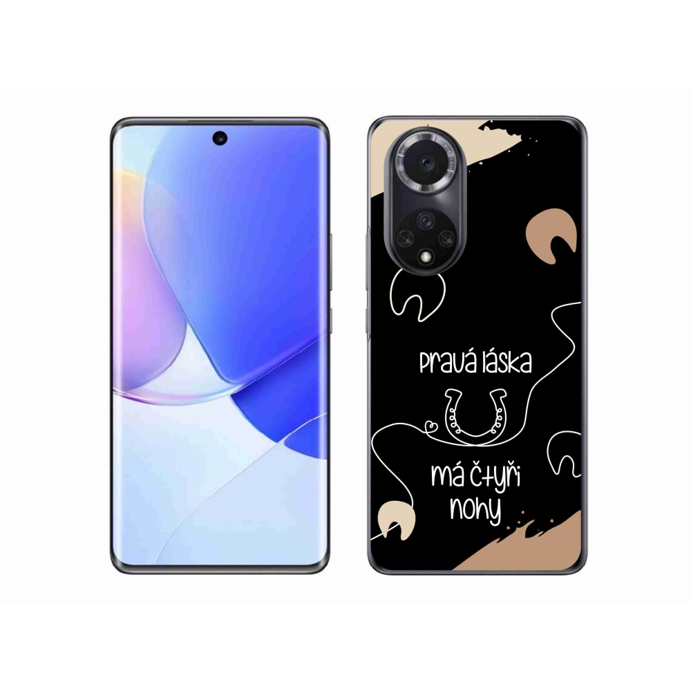 Gelový kryt mmCase na Honor 50 - koňský motiv černé pozadí