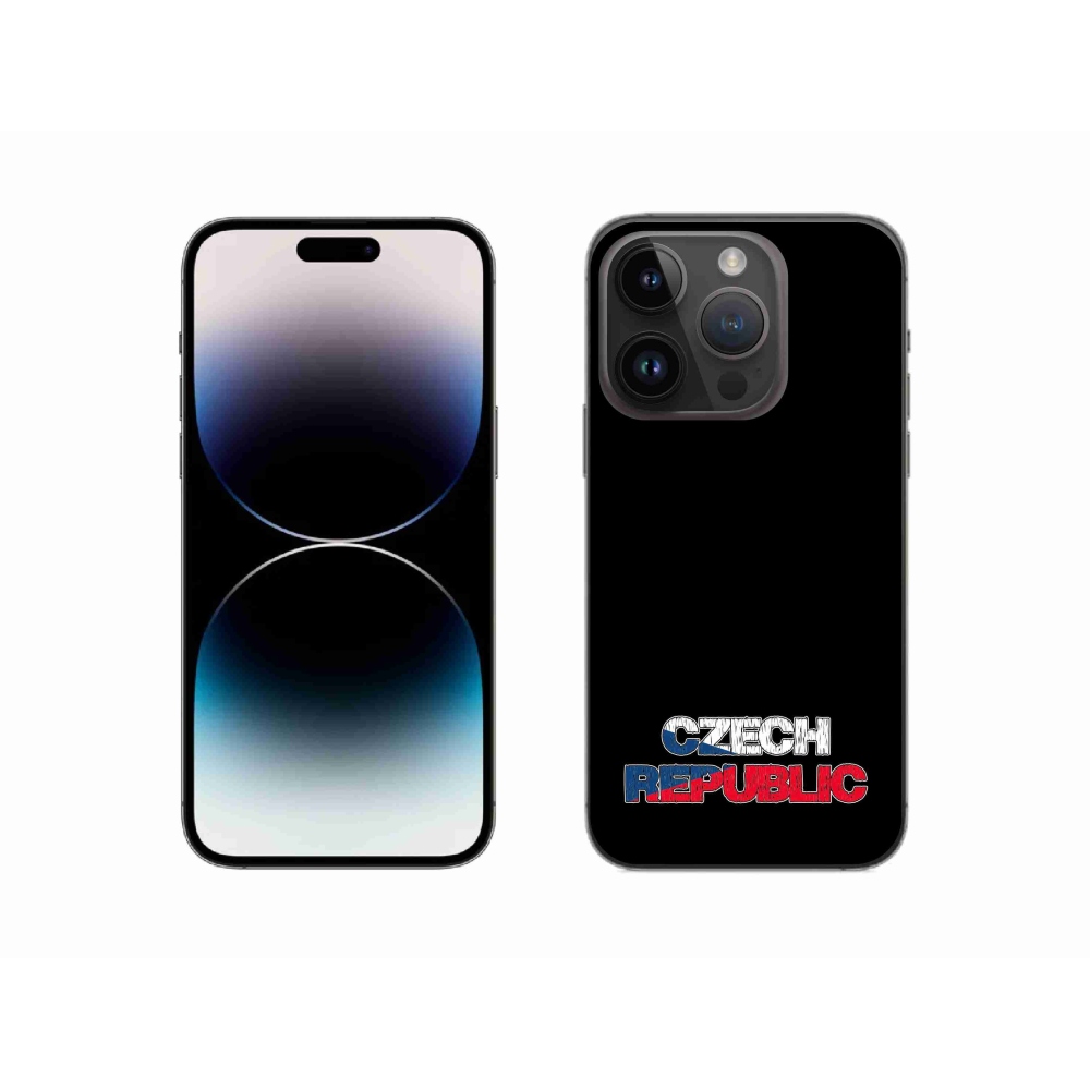 Gelový kryt mmCase na iPhone 14 Pro 6.1 - Czech Republic černé pozadí