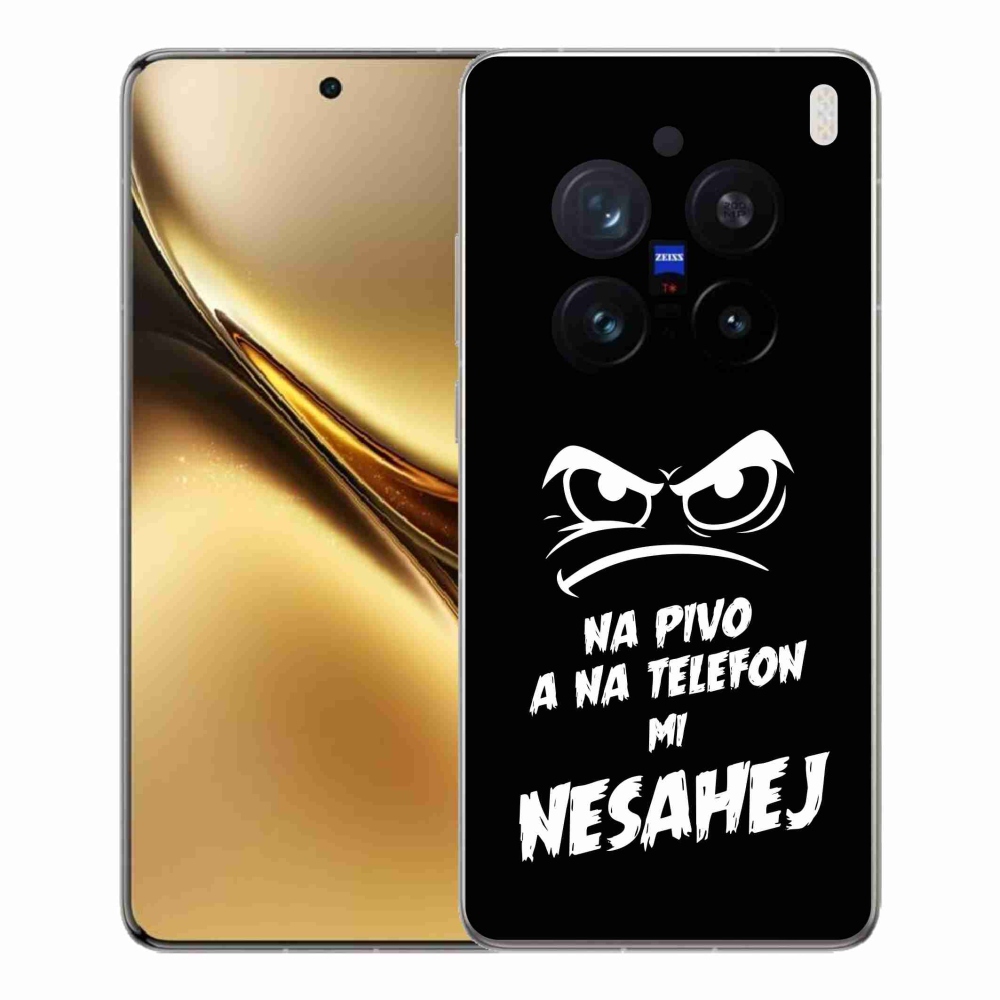 Gelový kryt mmCase na Vivo X200 Pro 5G - pivní motiv 2 černé pozadí