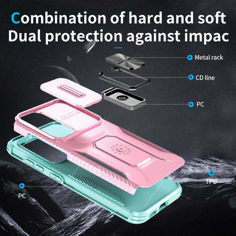 Slip odolný kryt na Samsung Galaxy S24+/S25+ - růžový/modrozelený