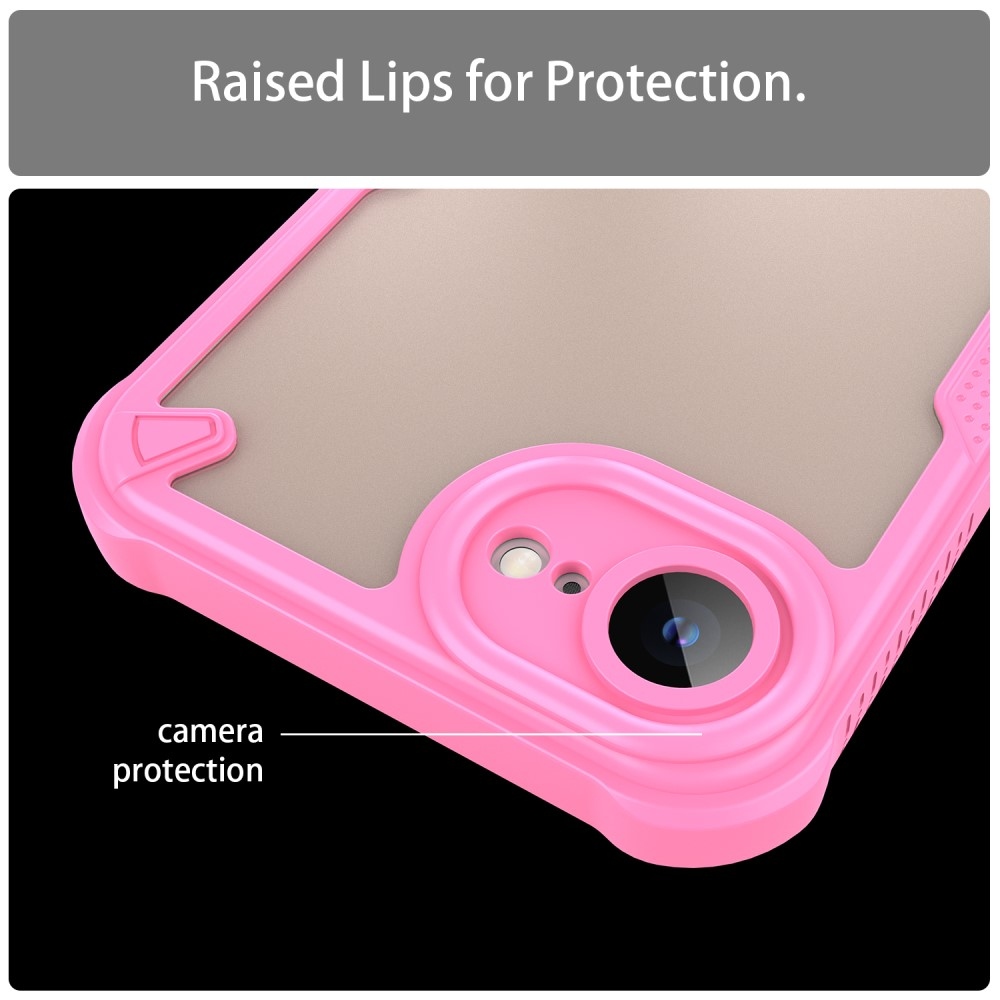 Frosted odolný kryt na iPhone 16e - růžový