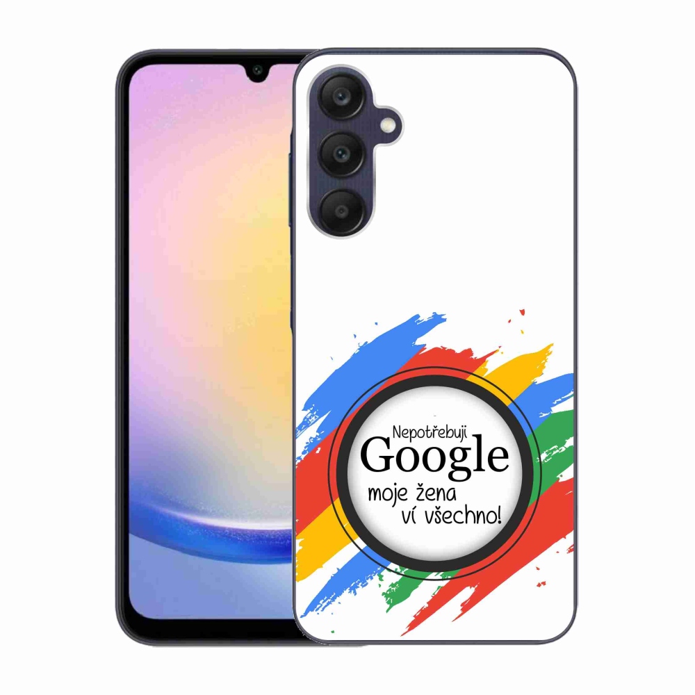 Gelový kryt mmCase na Samsung Galaxy A25 5G - žena ví všechno bílé pozadí