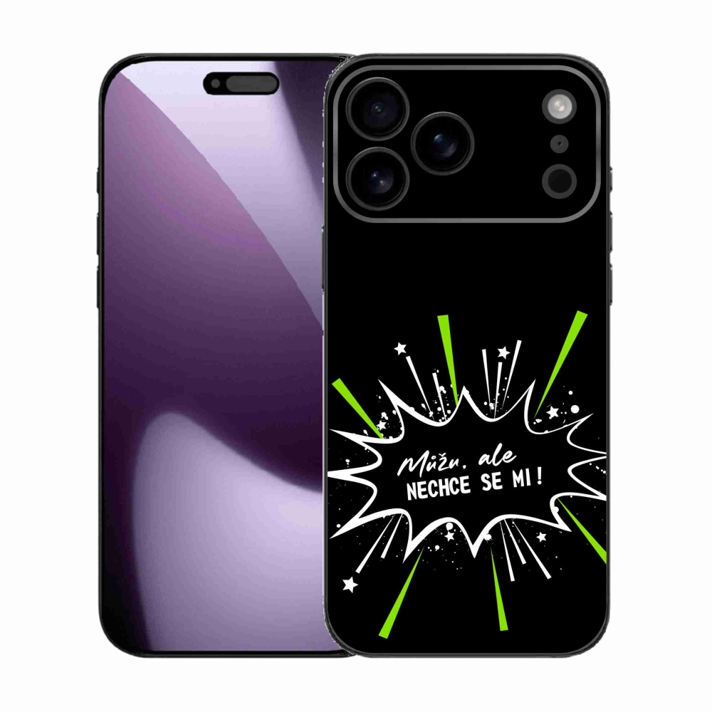 Gelový kryt mmCase na iPhone 17 Pro Max - vtipný text 11 černé pozadí