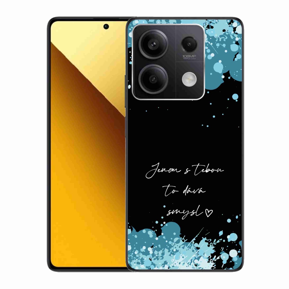 Gelový kryt mmCase na Xiaomi Redmi Note 13 5G - zamilovaný text černé pozadí