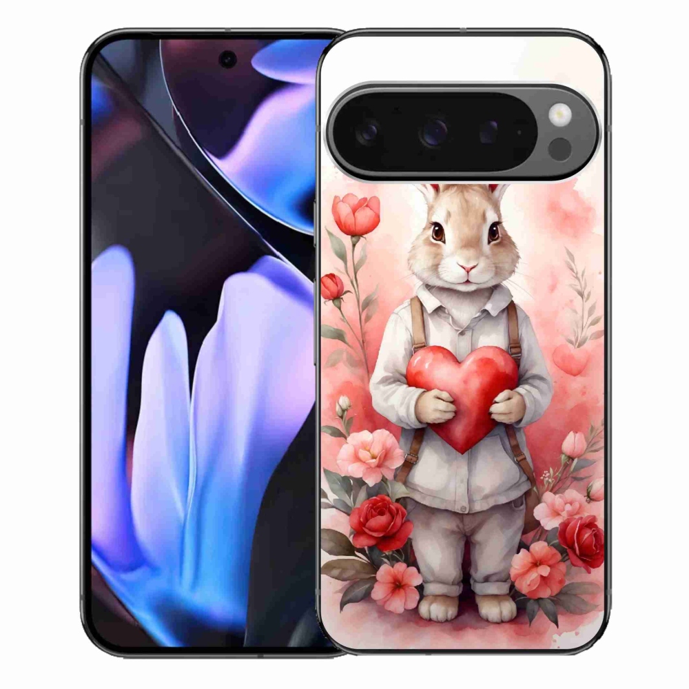 Gelový kryt mmCase na Google Pixel 9 Pro XL - zajíc se srdíčkem