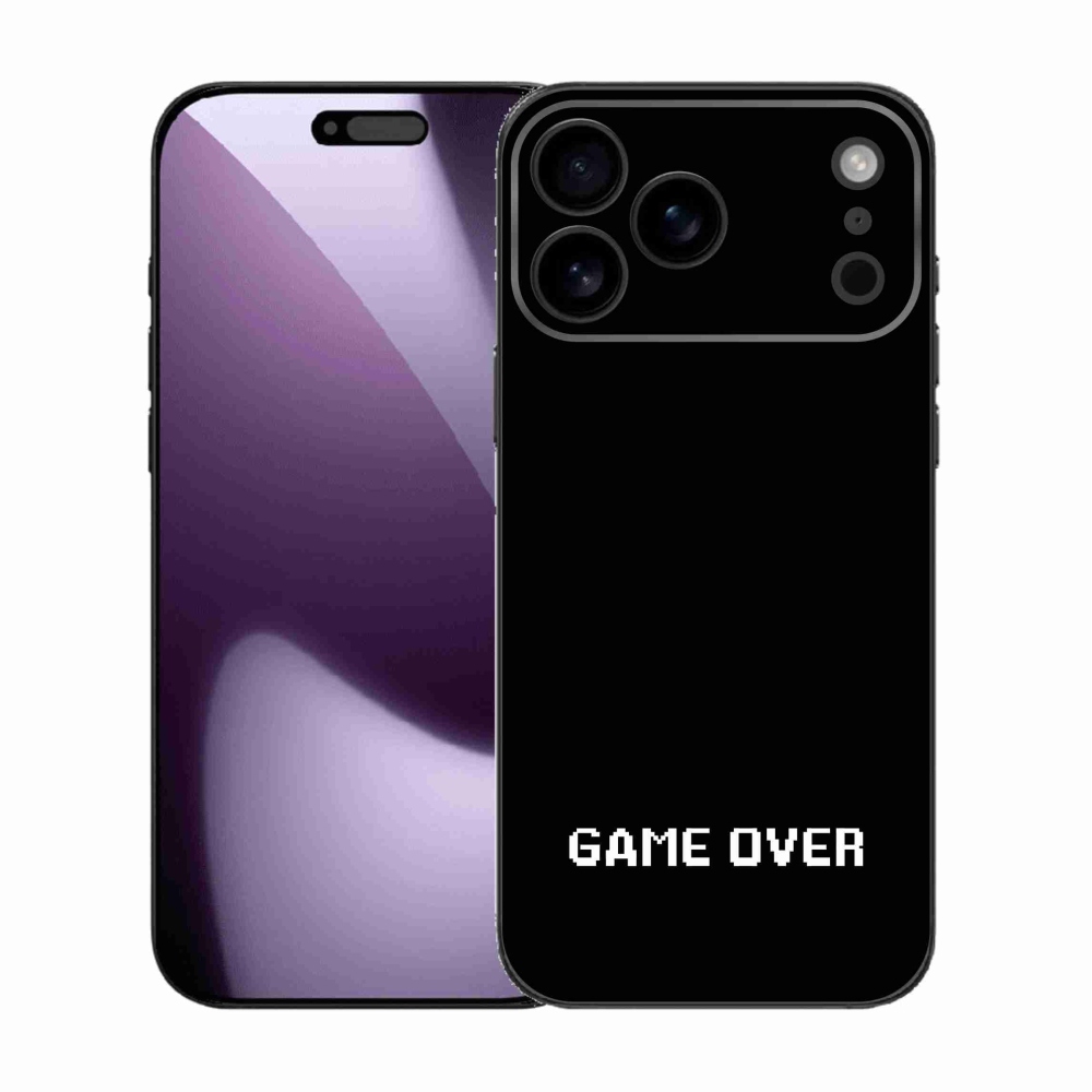 Gelový kryt mmCase na iPhone 17 Pro Max - game over černé pozadí