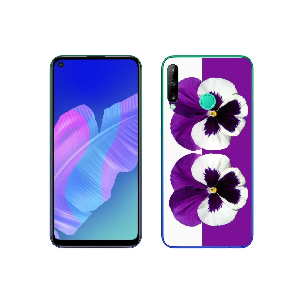 Gelový kryt mmCase na Huawei P40 Lite E - fialovobílý květ