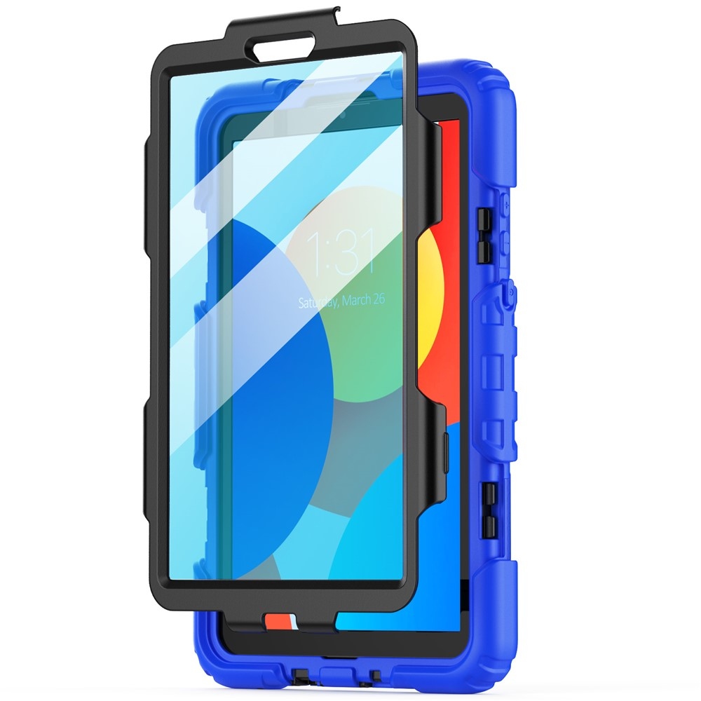 Strap odolný kryt s držákem na ruku a ramenním popruhem na Xiaomi Redmi Pad SE 8.7 - tmavěmodrý