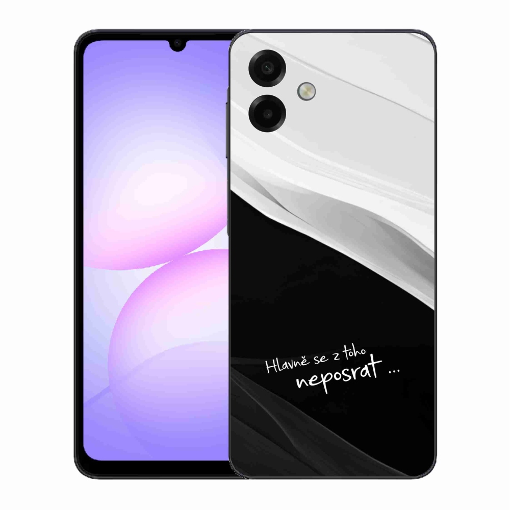 Gelový kryt mmCase na Samsung Galaxy A07 4G - vtipný text 13 černobílé pozadí