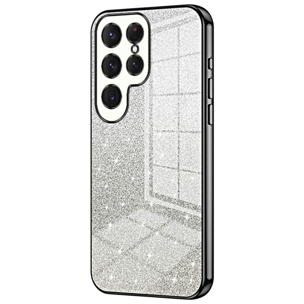 Cut gelový třpytivý obal na Samsung Galaxy S25 Ultra - černý