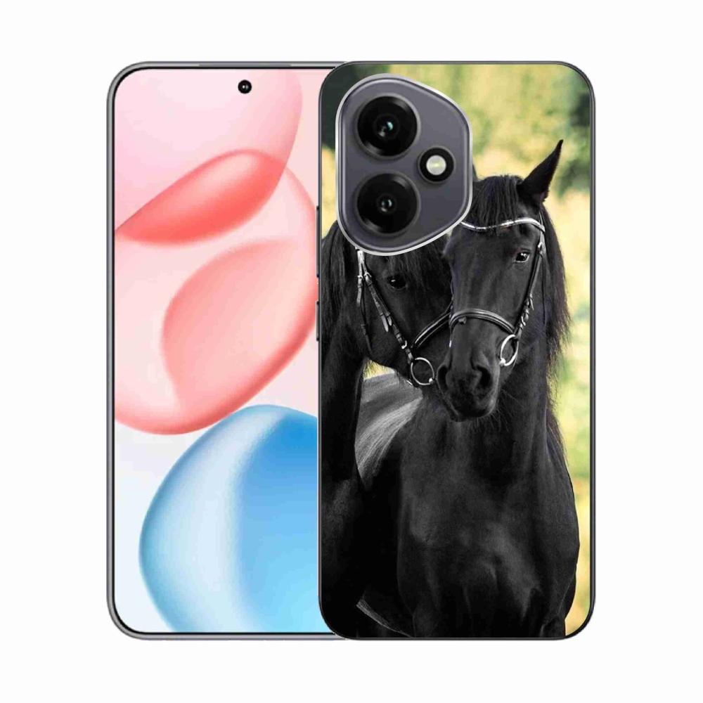 Gelový kryt mmCase na Honor 400 - dva černí koně
