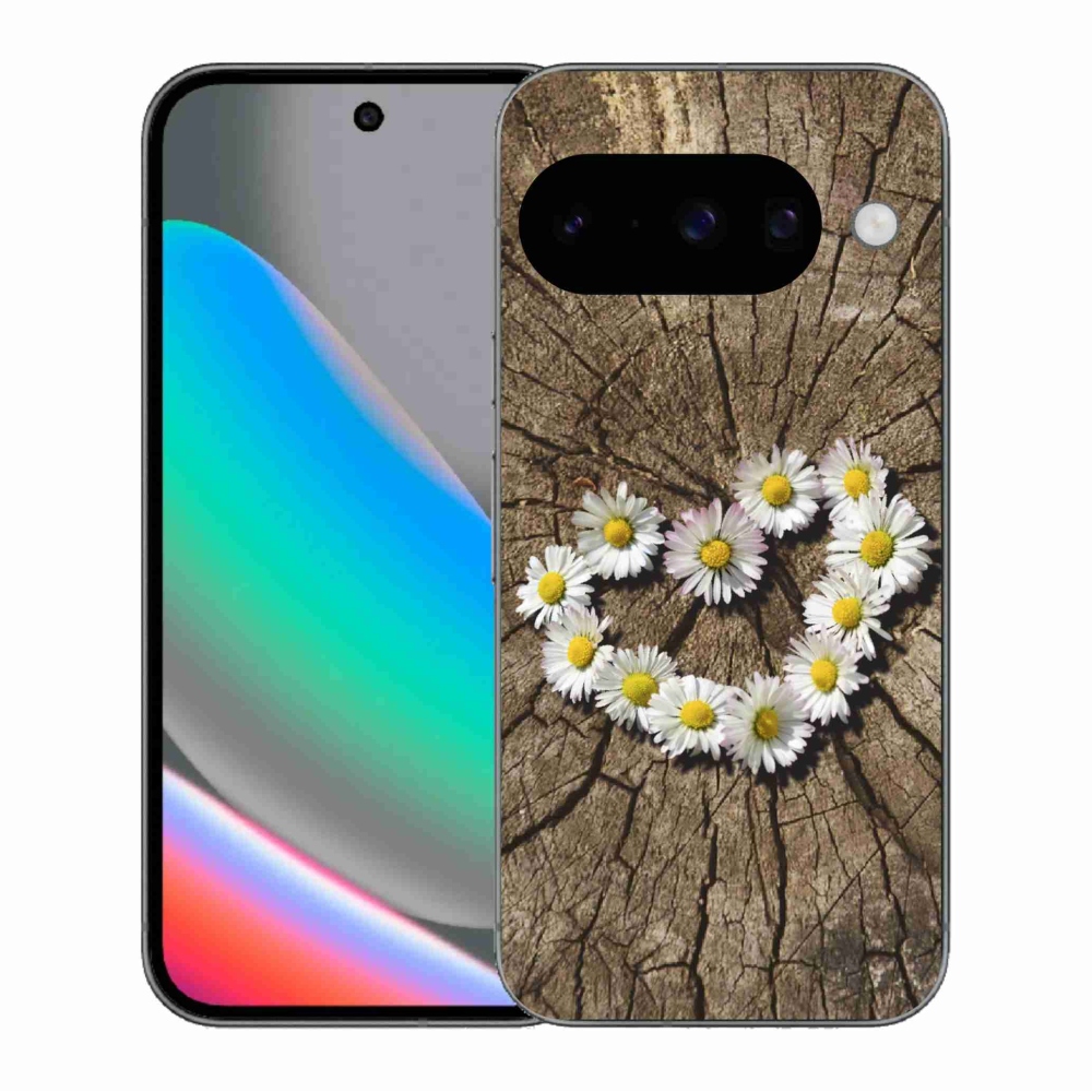 Gelový kryt mmCase na Google Pixel 10 - srdce z kopretin