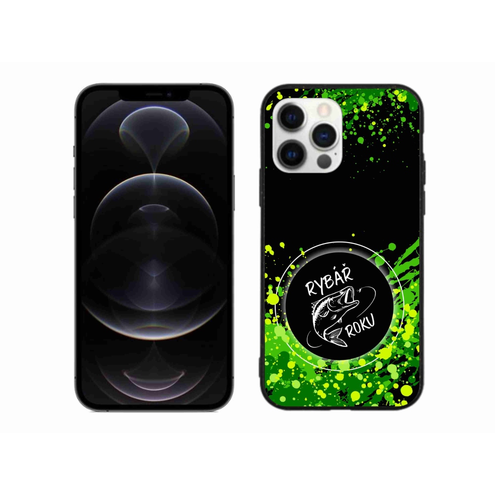Gelový kryt mmCase na iPhone 12 Pro Max - rybář roku černé pozadí