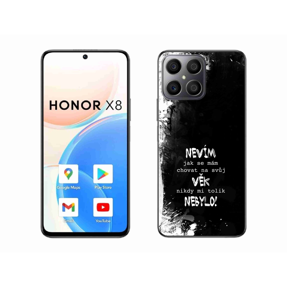 Gelový kryt mmCase na Honor X8 4G - vtipný text 14 černé pozadí