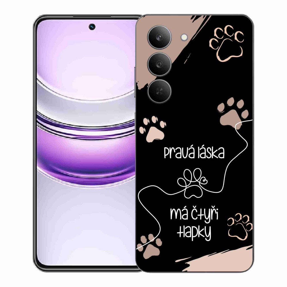 Gelový kryt mmCase na Realme 14x 5G - psí motiv 1 černé pozadí