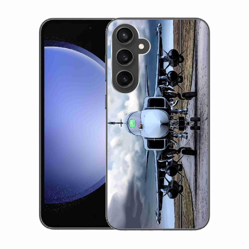 Gelový kryt mmCase na Samsung Galaxy S23 FE - vojenské letadlo