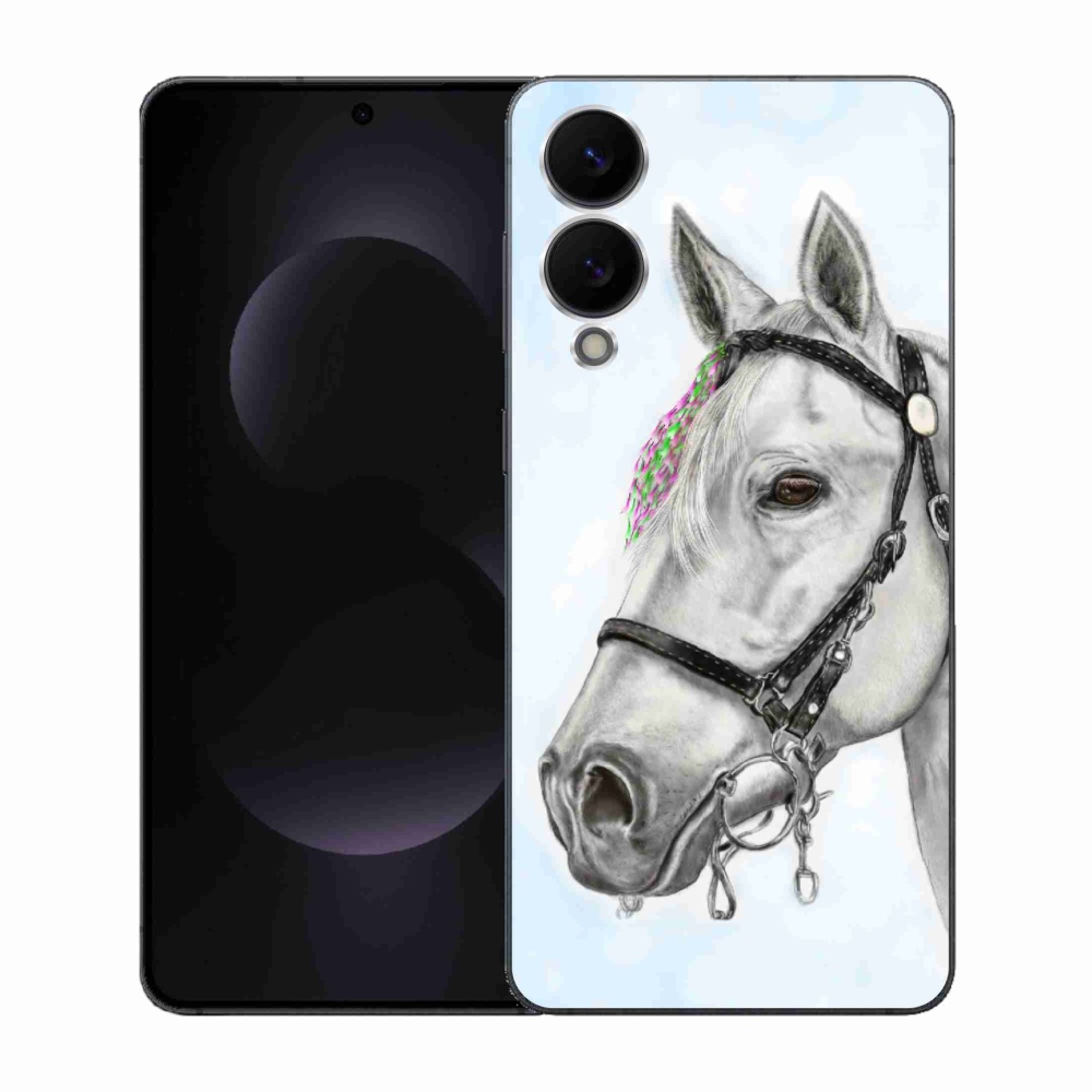 Gelový kryt mmCase na Samsung Galaxy S25 Edge - bílý kůň 1