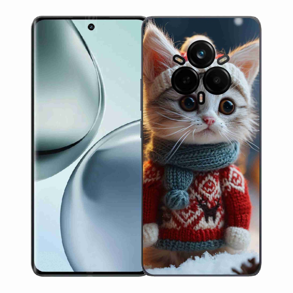 Gelový kryt mmCase na Realme 14 Pro+ 5G - kotě ve svetru