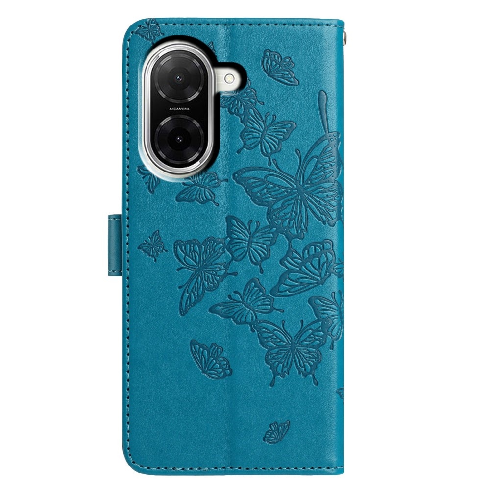 Floral Butterfly knížkové pouzdro na Xiaomi Redmi A5 (171.7x77.8x8.3mm) - modré