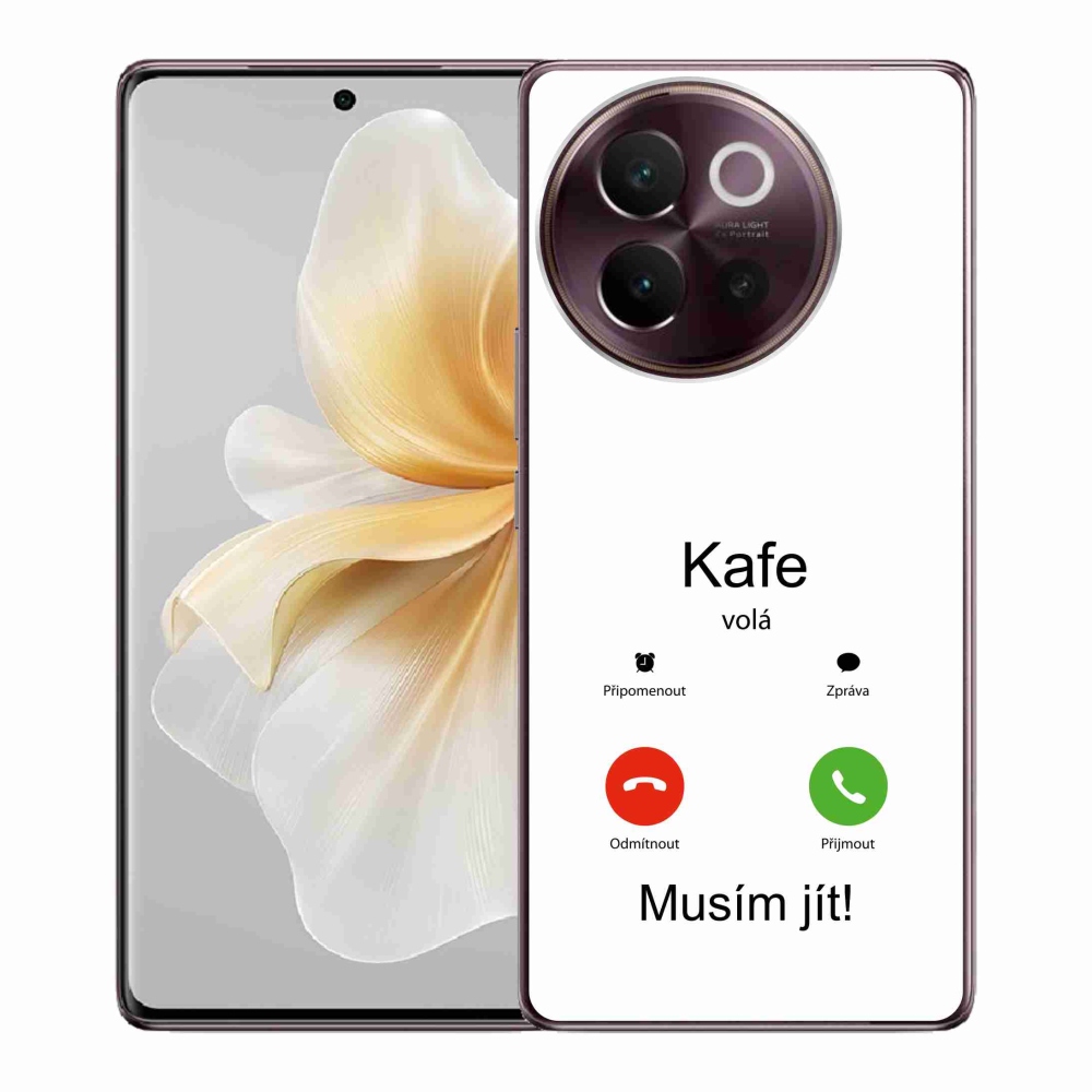 Gelový kryt mmCase na Vivo V40 Lite 5G - kafe volá bílé pozadí