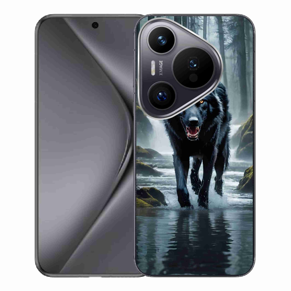Gelový kryt mmCase na Huawei Pura 70 Pro - černý vlk