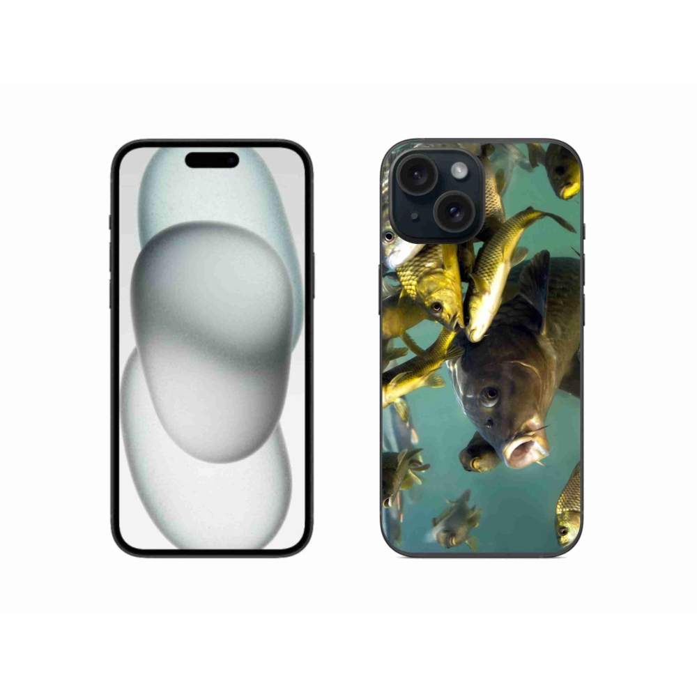 Gelový obal mmCase na iPhone 15 - hejno ryb