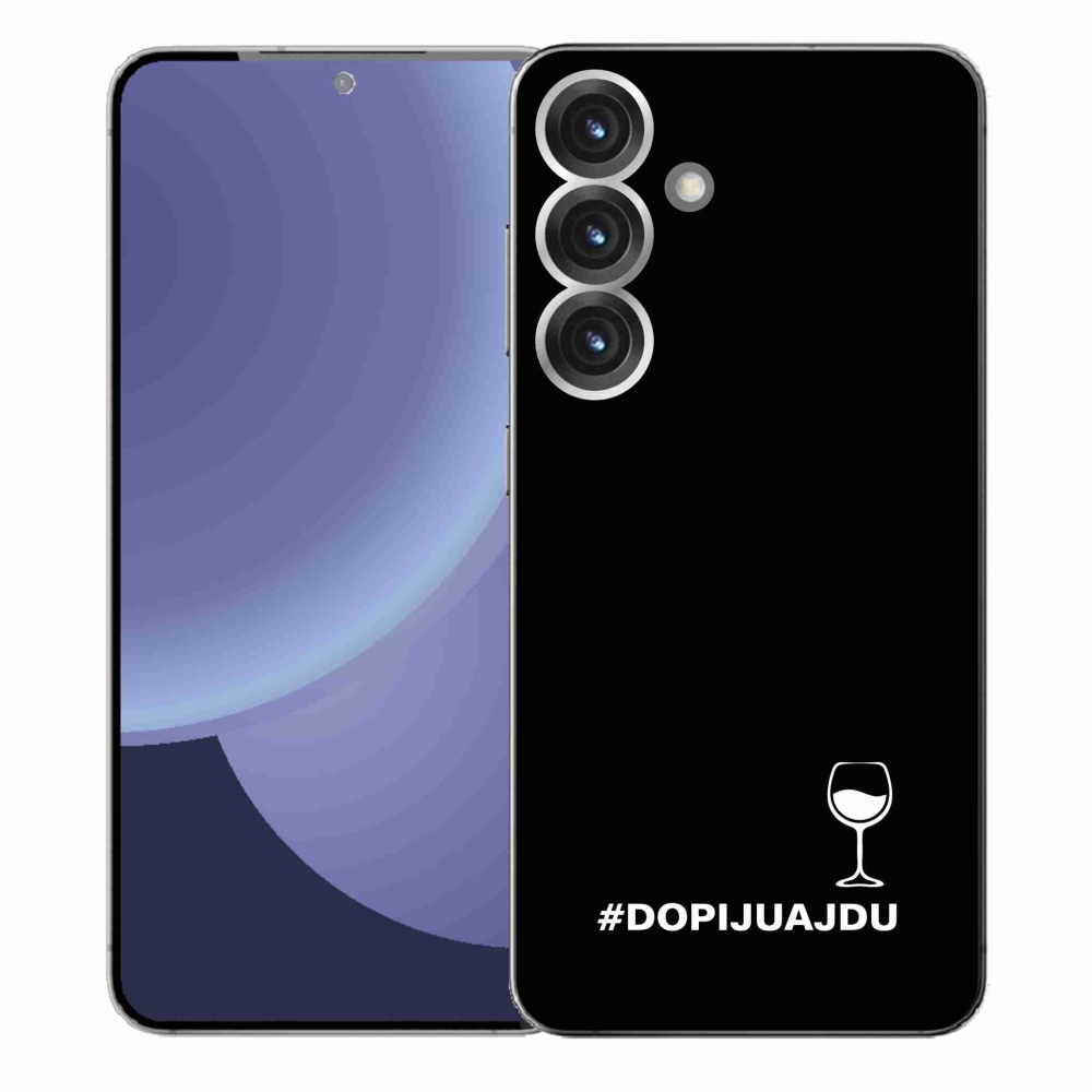 Gelový kryt mmCase na Samsung Galaxy S25+ - vinný motiv černé pozadí
