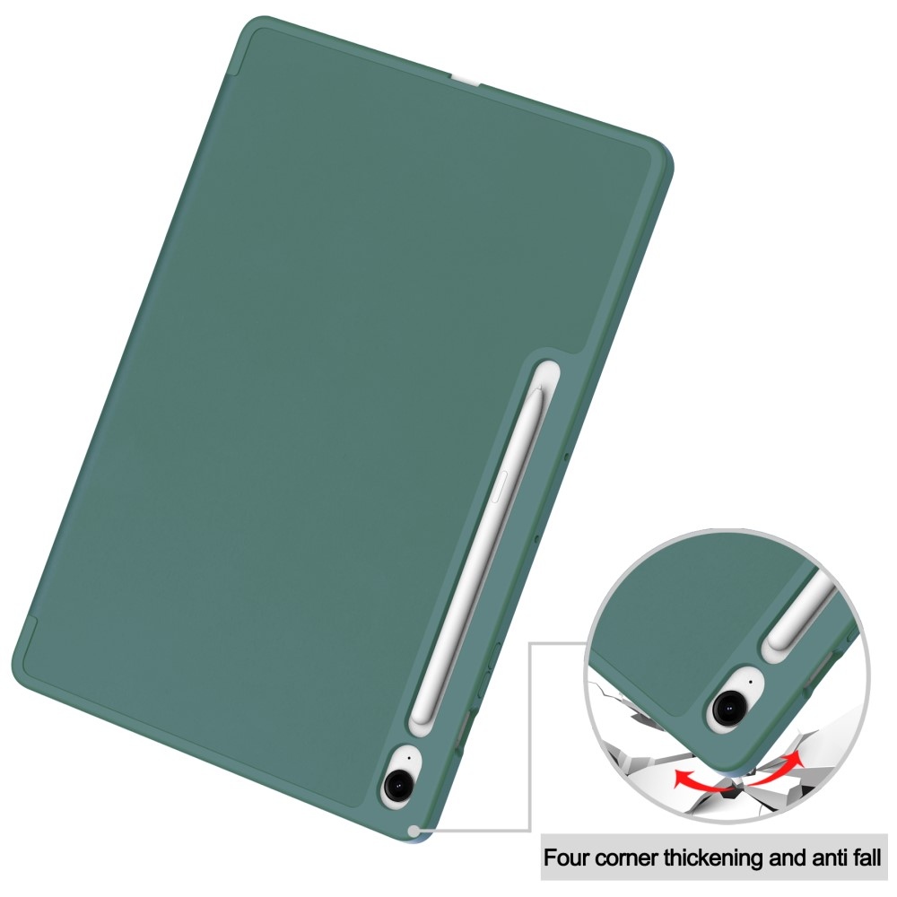 Cases chytré zavírací pouzdro na Samsung Galaxy Tab S10 FE+ - tmavězelené