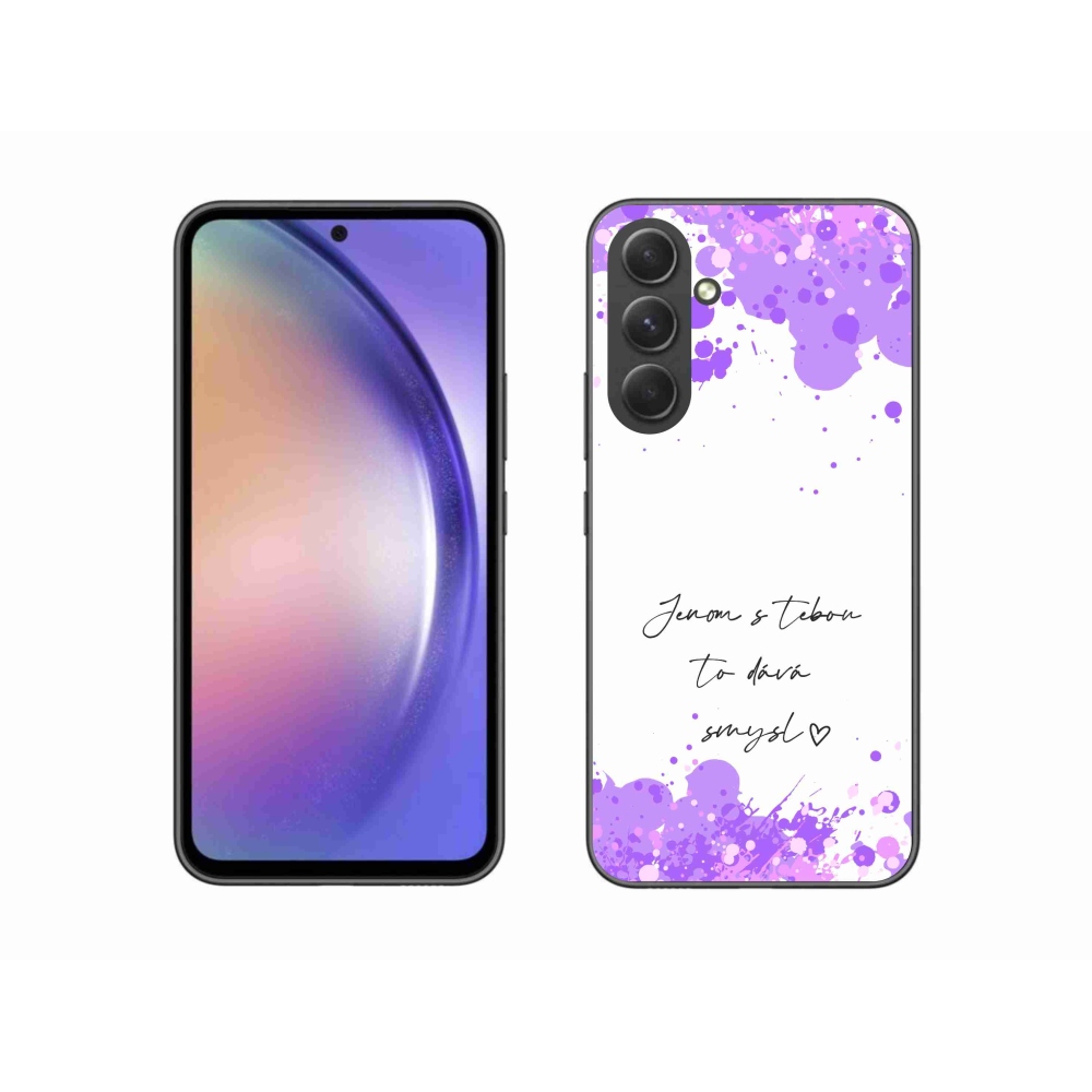 Gelový kryt mmCase na Samsung Galaxy A54 5G - zamilovaný text bílé pozadí