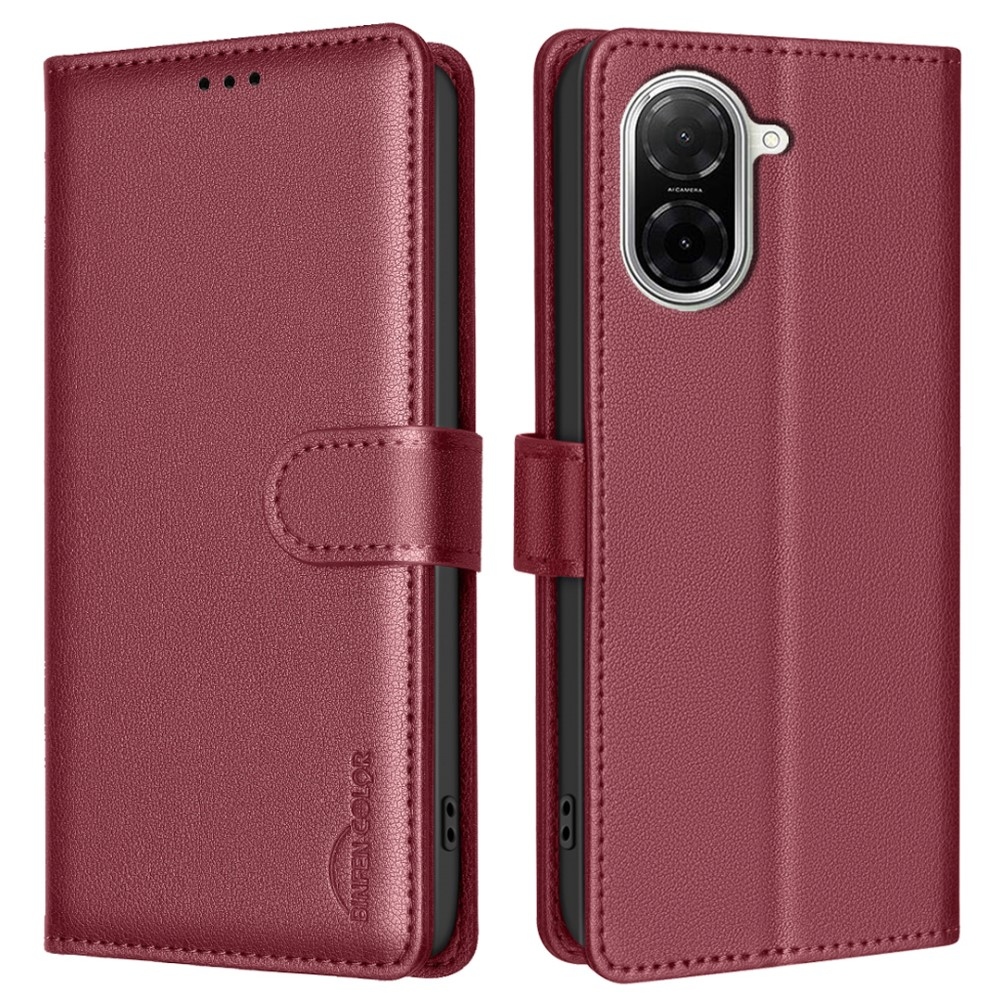 BINFEN knížkové pouzdro na Xiaomi Redmi A5 (171.7x77.8x8.3mm) - červené