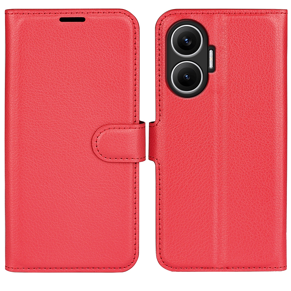 Litchi knížkové pouzdro na Xiaomi Poco F7 5G - červené