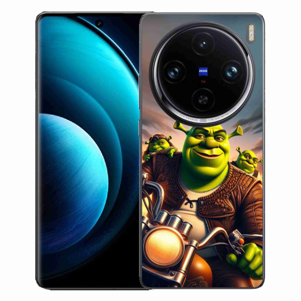 Gelový kryt mmCase na Vivo X100 Pro 5G - shrek na motorce