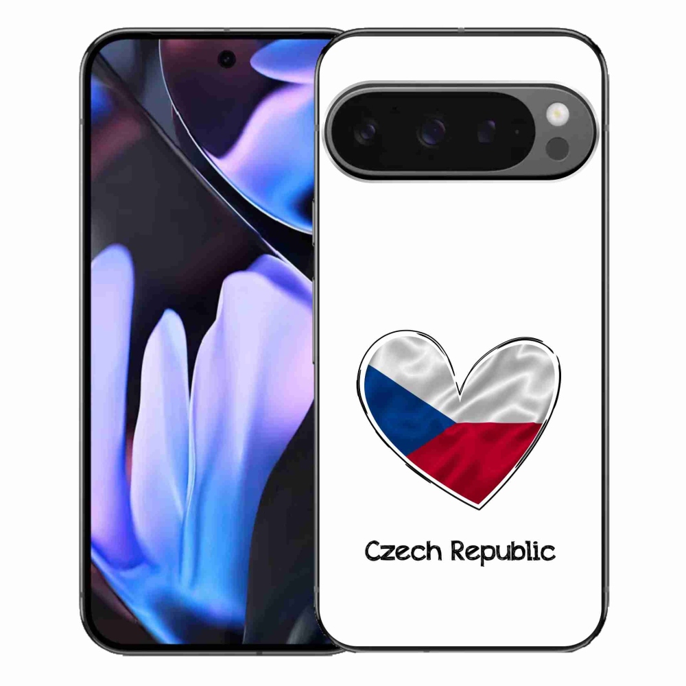 Gelový kryt mmCase na Google Pixel 9 Pro XL - vlajka srdce bílé pozadí