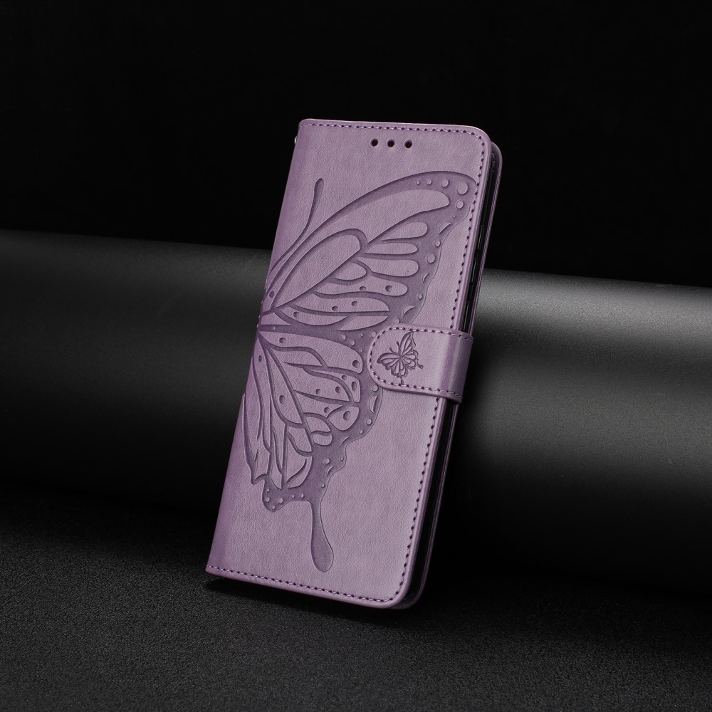 Floral Butterfly knížkové pouzdro na Xiaomi Redmi A5 (171.7x77.8x8.3mm) - fialové