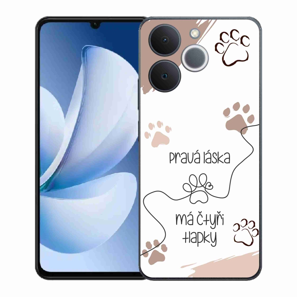 Gelový kryt mmCase na Realme Note 70T - psí motiv 1 bílé pozadí