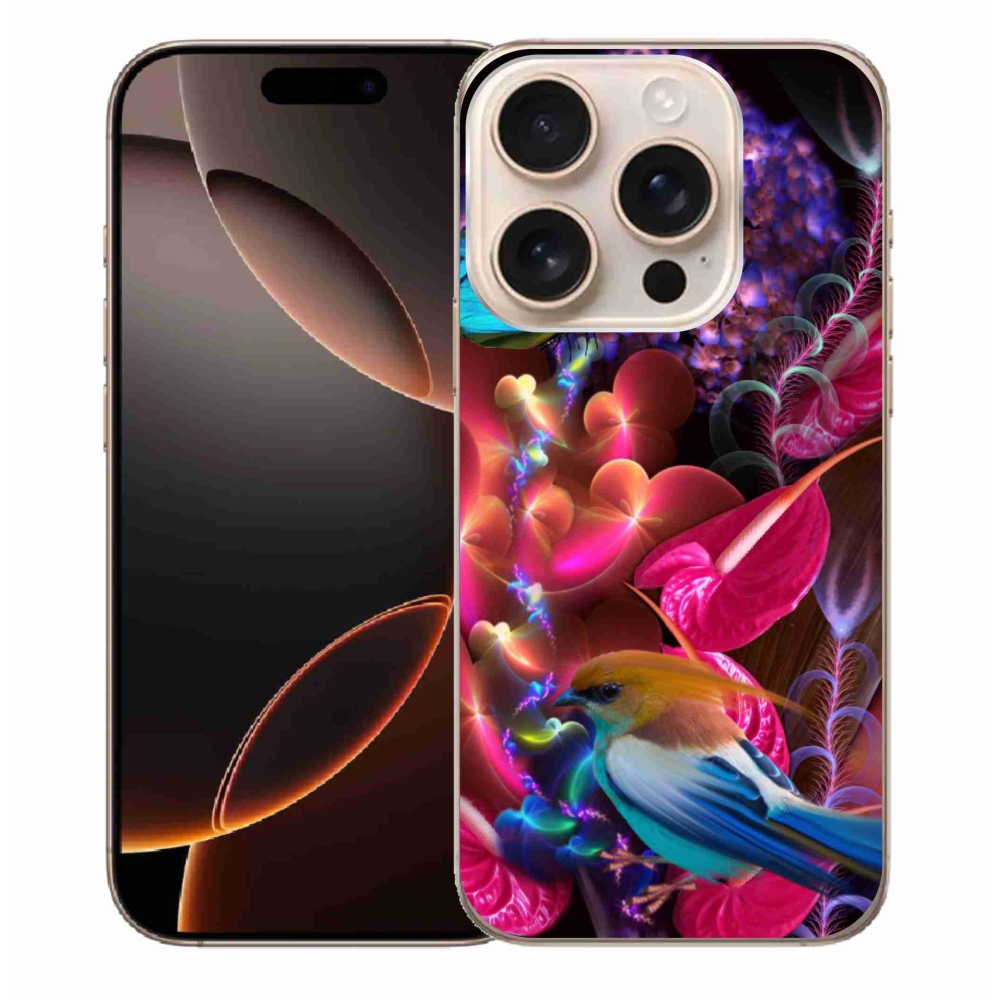 Gelový kryt mmCase na iPhone 16 Pro Max - barevné květiny