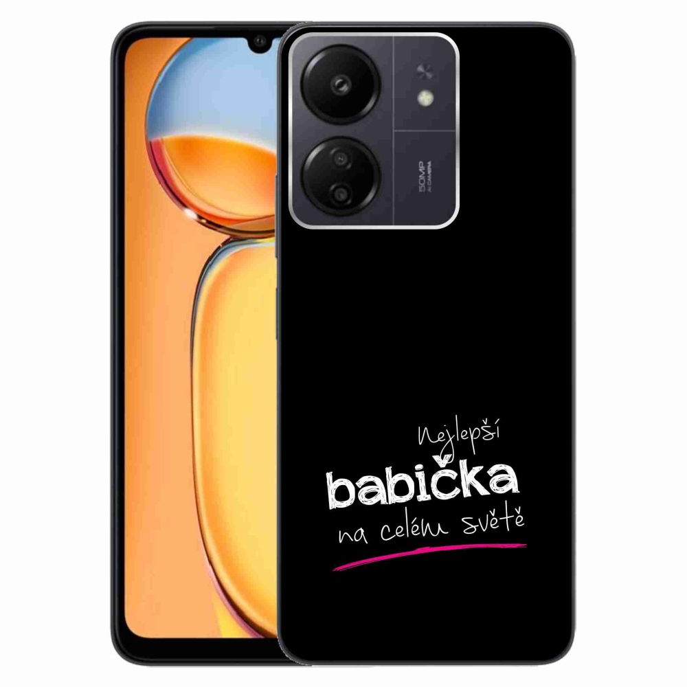 Gelový kryt mmCase na Xiaomi Poco C65/Redmi 13C - nejlepší babička 4 černé pozadí